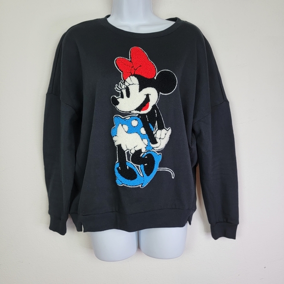 Disney Sweaters - Disney Minnie Mouse black sweater size medium